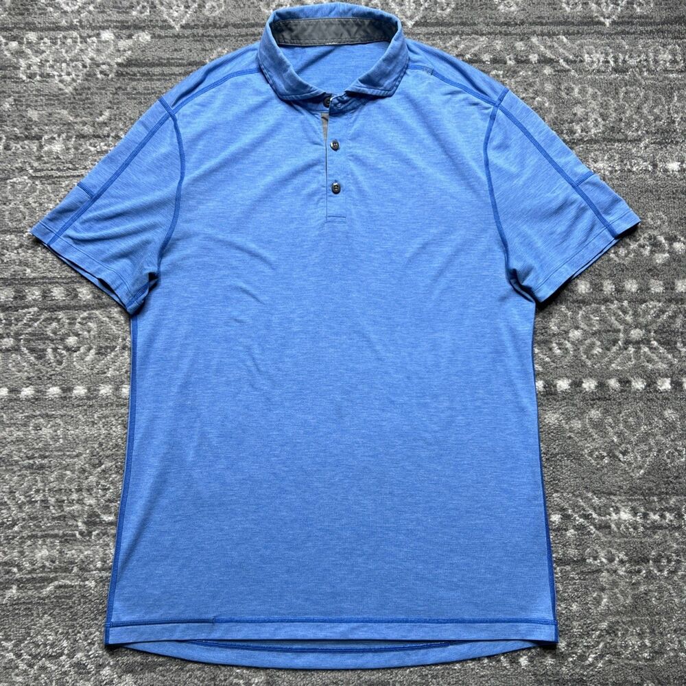 Lululemon Evolution Polo Shirt Mens Medium Blue Performance Athleisure Golf